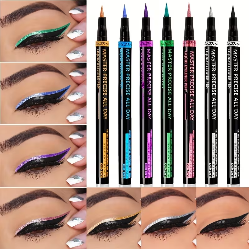 Dual-Headed Design Liquid Eyeliner And Eyeshadow Pencil, 7-Color, Long-Lasting & Non-Smudge, Fashionable Makeup for Spring And Summer