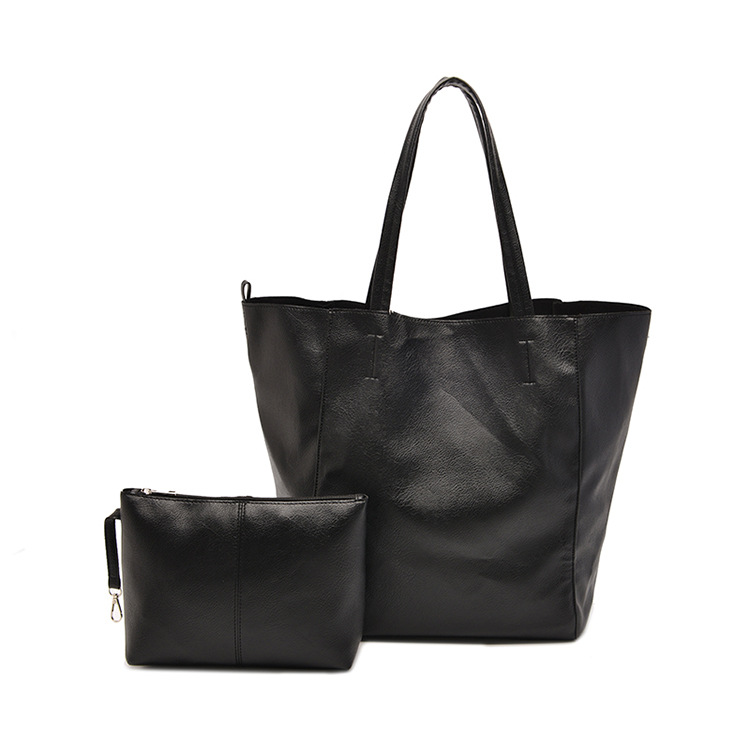 Retro 2 Set Bag Shoulder Bags High Capacity Tote Bags Metal Button Handbags Solid Color Beach Bag for Ladies