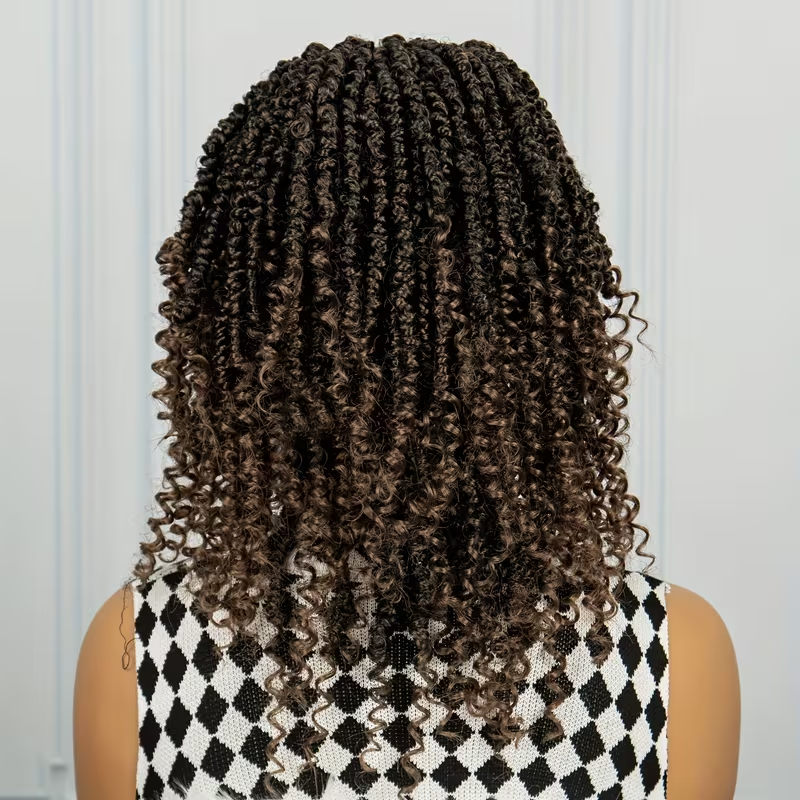 [Curly Braids Wig] Heat Resistant Curly Braids Wig - Beginners Friendly Synthetic Lace Wig For Women