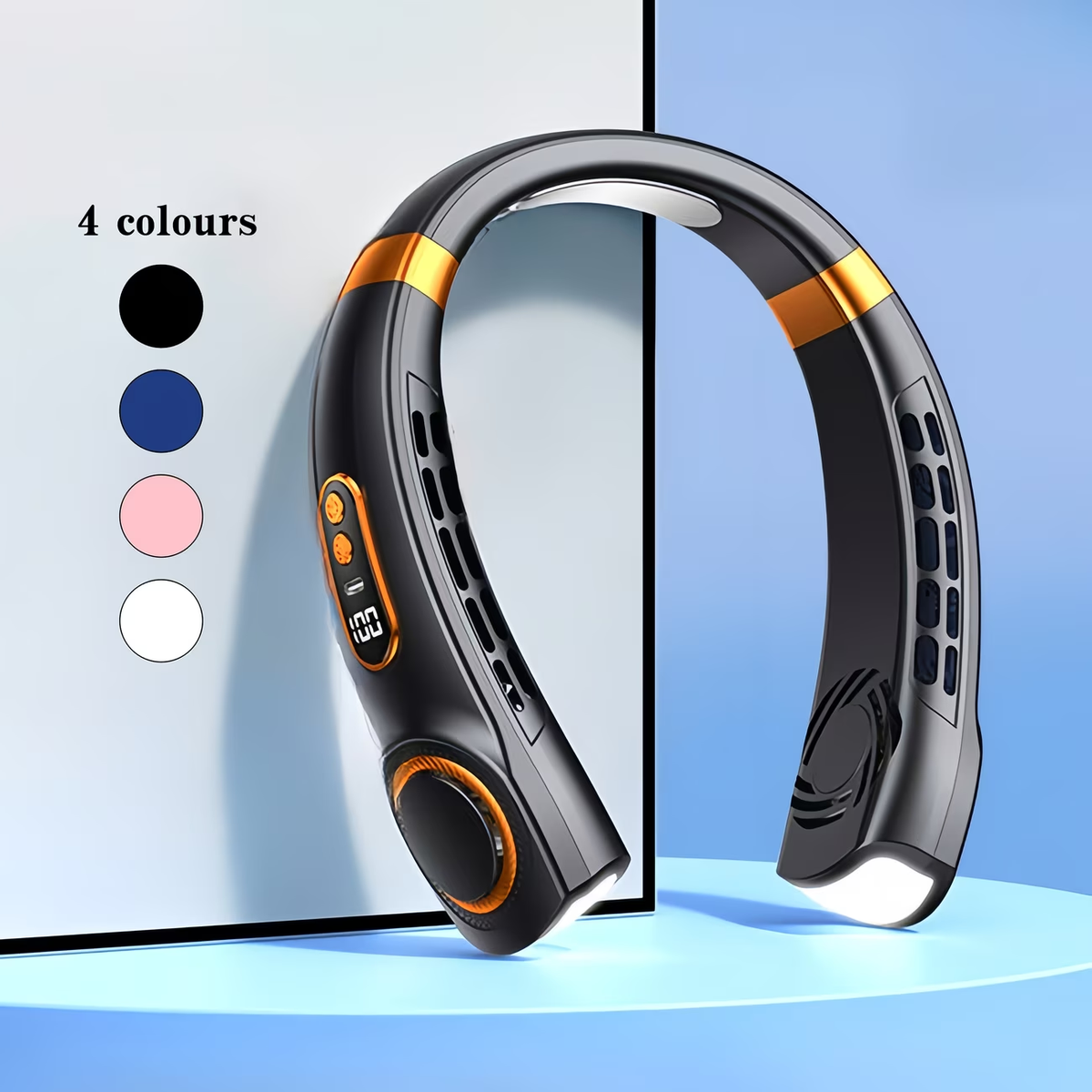 1pc Portable Wearable Neck Fan - Personal Fans for Outdoor And Indoor Use, Hands-Free, Leafless, Rechargeable, Headphone Design, USB Charging Device with Long-Lasting Battery Life And Adjustable Speed