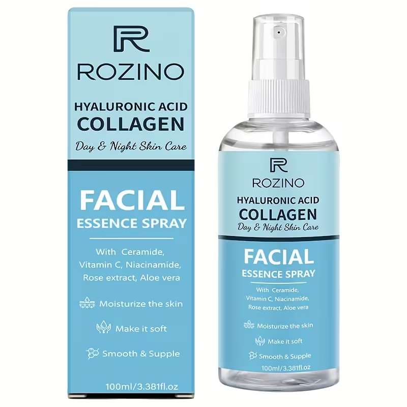 This Facial Essence Spray Contains Hyaluronic Acid And Collagen, Providing Instant Hydration. It Helps to Lift And Firm The Skin, Smooths Out Texture, And Dark Spots And Wrinkles. Suitable for Addressing Skin Redness, Dullness, Enlarged Pores