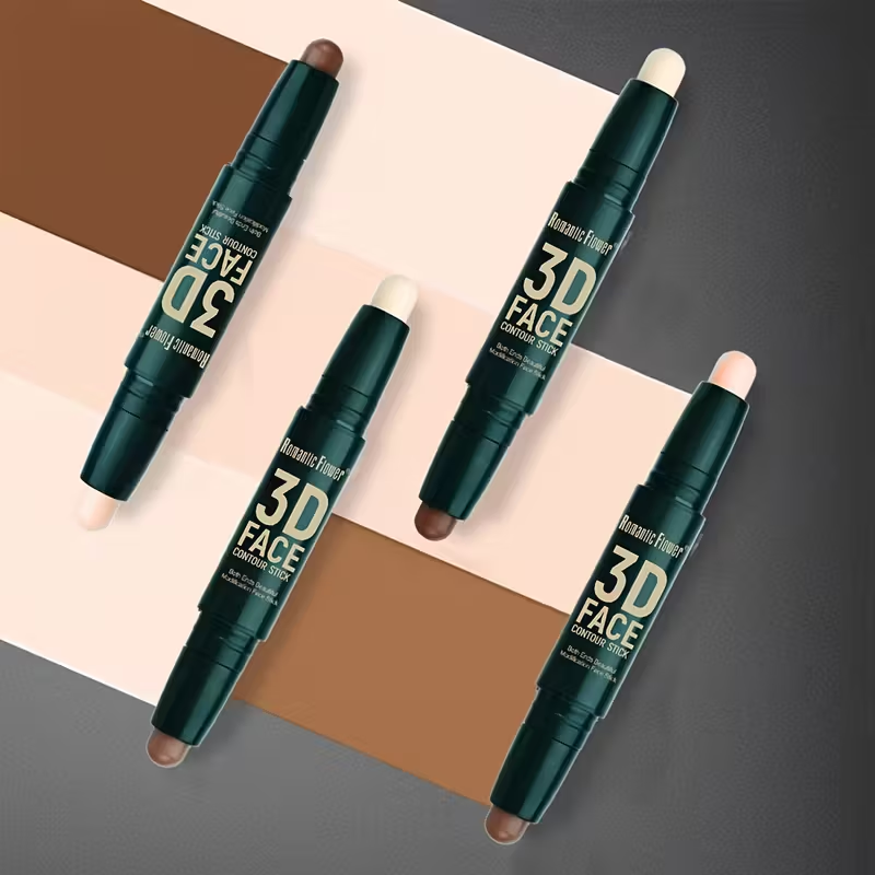 [Contour Stick] Waterproof Long Lasting Double Head Contour Stick | Highlights&Contour&Concealer 3D Face Makeup with Plant Squalane