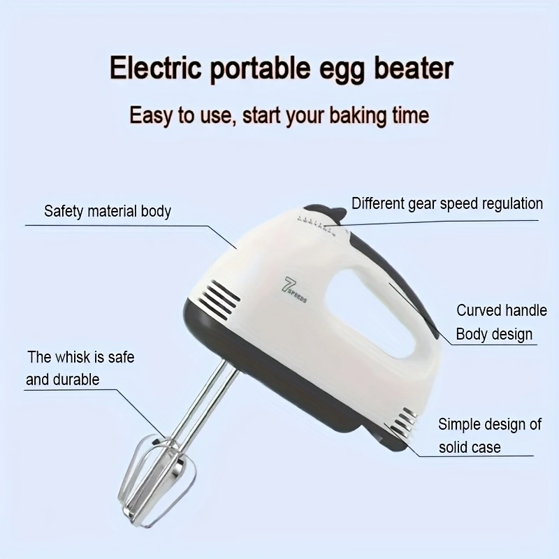 Electric egg beater for home kitchens, electric kitchen mixer, handheld electric egg beater, electric food mixer, baking mixer.