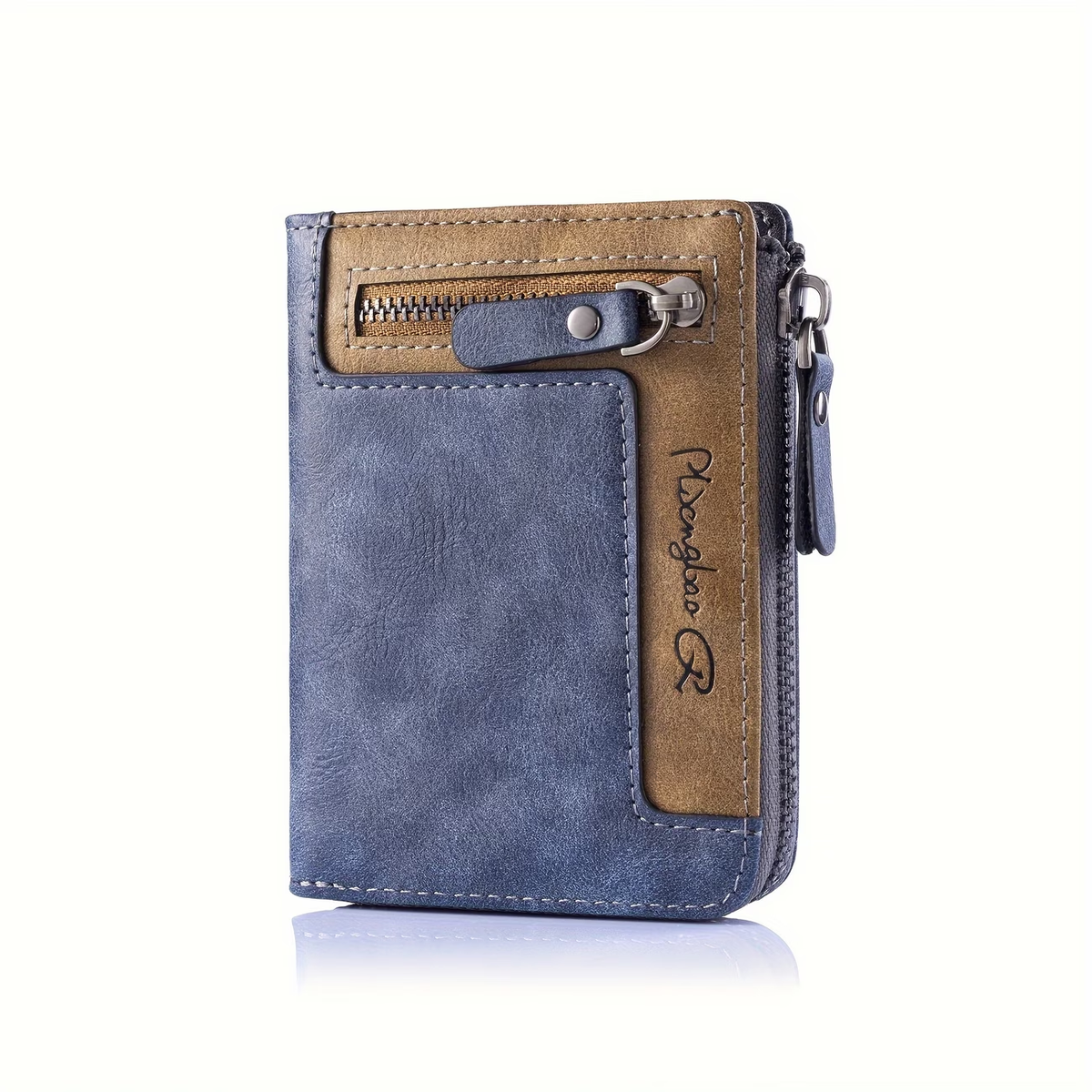 1 Vintage Men'S Faux Leather Wallet | Multifunctional Fashion with Color Block Details, Ideal Gift from CarrKen