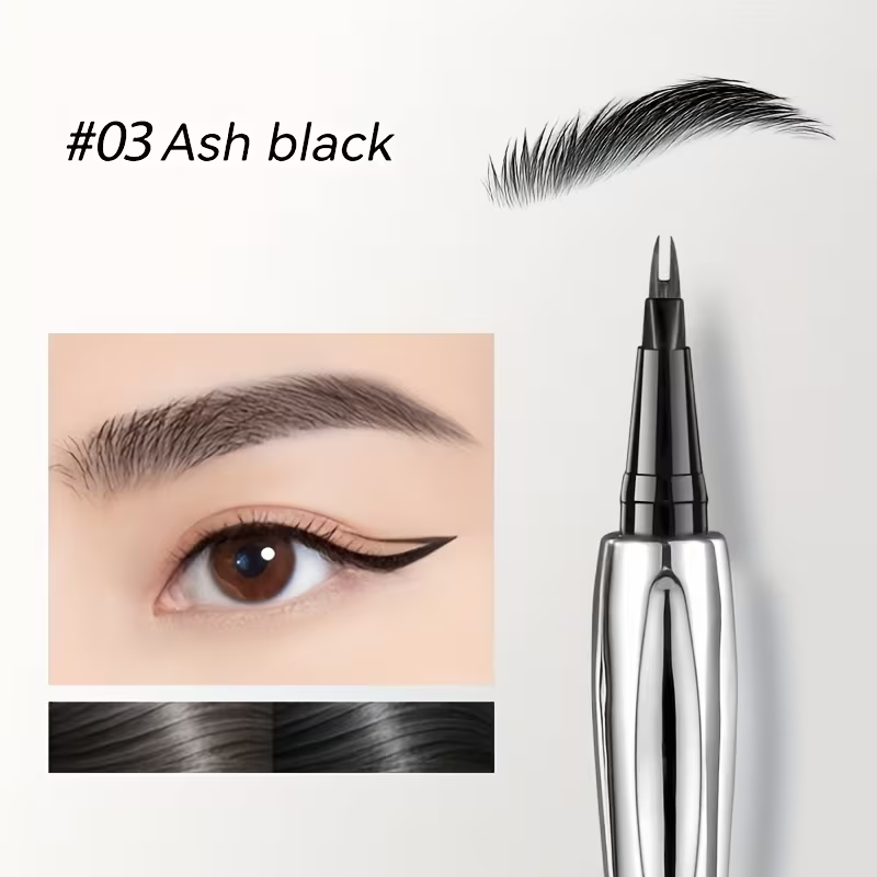 Dual-ended Precision Eyebrow Pencil, Two Functions in One, Quick Shaping, Fine and Natural, Waterproof and Sweat-resistant, Even Ink Flow, Suitable for Beginners, Precise and Smooth, Easy to Carry, Birthday Gift, Halloween, Music Festival