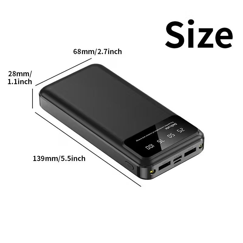 A Portable Power Bank with a Capacity of 50000Mah, Suitable for Charging Mobile Phones And Android Devices, Featuring an LED Display for Power Output And a Flashlight, Ideal for Outdoor Travel As an Emergency Power Source, Backup Battery Pack