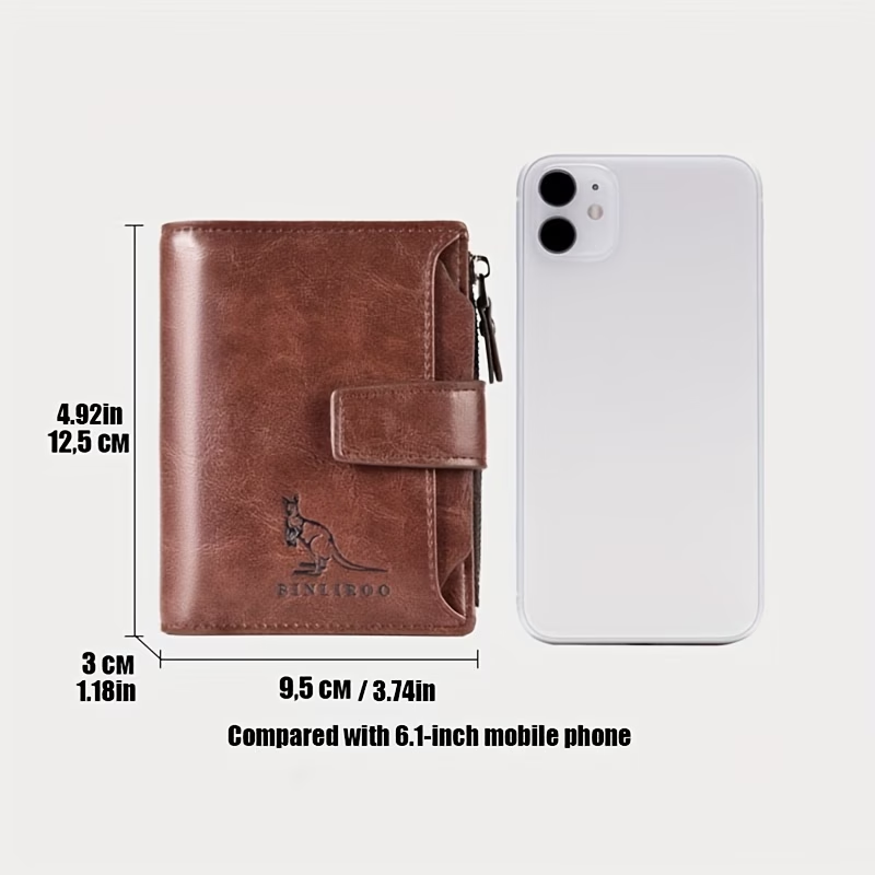 Luxury RFID Card Holder Wallet for Men, Featuring a Zipper Coin Purse And Made of Portable Faux Leather