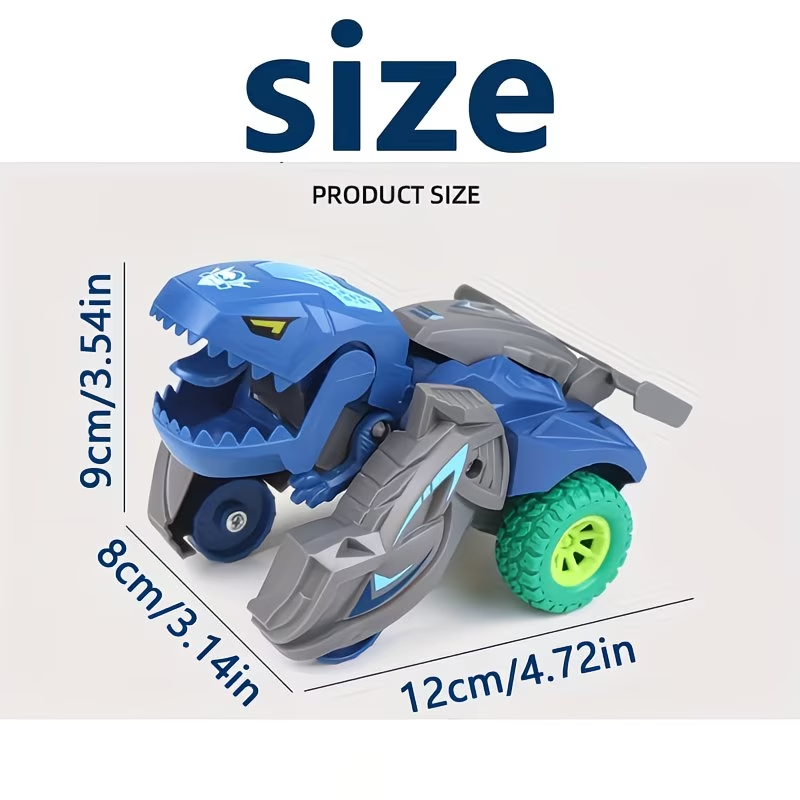 Transforming Dinosaur Car Toys, 2-In-1 Automatic Dinosaur Transform Car Toy, Dinosaur Transformer Toy for Kids Christmas, Halloween, Thanksgiving Gifts