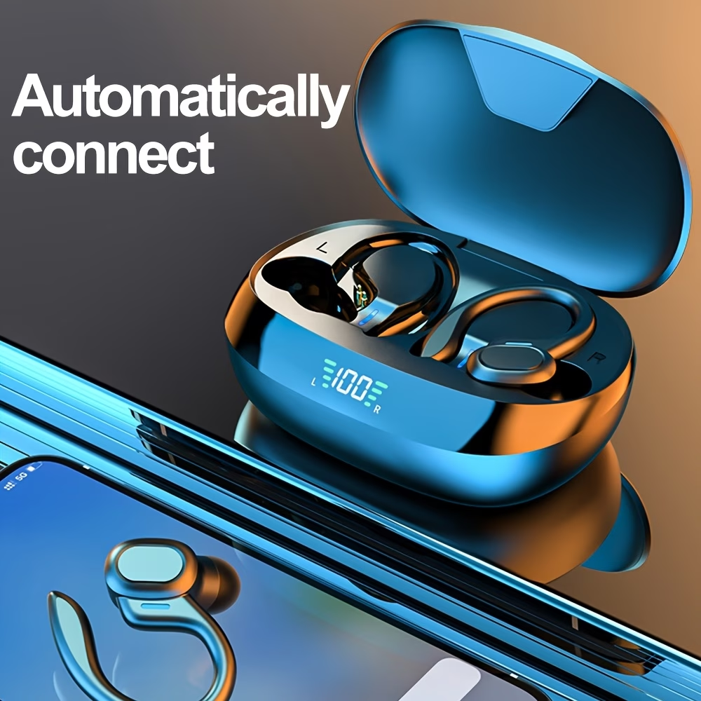LIFEBEE Wireless Running Earbuds with Earhooks, Noise Cancelling Headphones for Sports, Dual-LED Display, Pure Bass Sound, Built-in Microphone