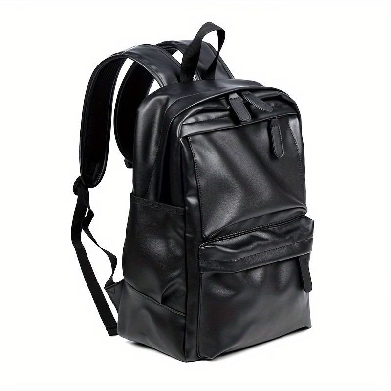 Men Backpack Pu Fashion Travel Bag Casual 15.6 inch laptop backpack