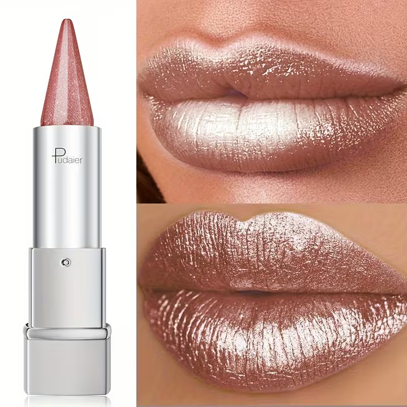 Pudaier Pearlescent, Sparkle, Lipstick for Women, Lightness, Waterproof Long-Lasting Lipstick, 24-Hour Wear, Colorfast, Spring And Summer Elegant Fashion Cosmetics, Portable Travel Makeup