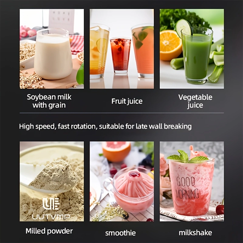 Household Multi-functional Nutrition Juicer & Smoothie Blender, 10 Seconds Ice Crushing, Easy to Clean, Push Button Operation, 8-Blade Stainless Steel Cutter, Comes with 1 Cleaning Brush, EU Plug, 2L Large Capacity, 15 Speed Levels