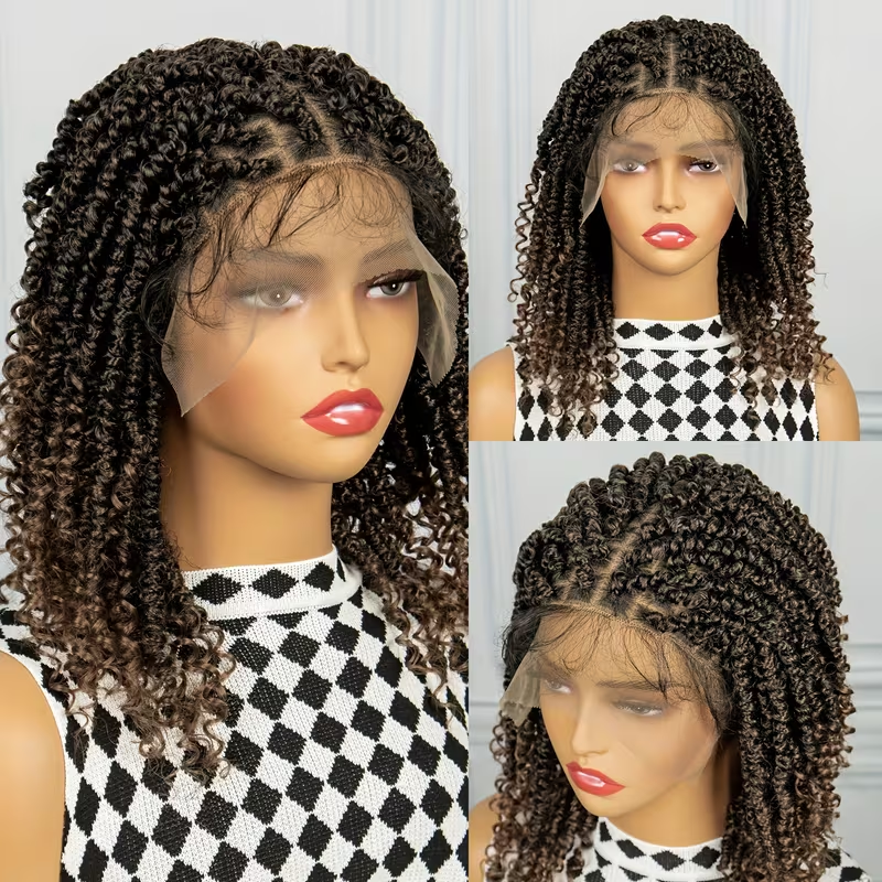 [Curly Braids Wig] Heat Resistant Curly Braids Wig - Beginners Friendly Synthetic Lace Wig For Women