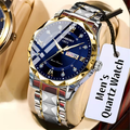 1 New Stainless Steel Men'S Quartz Watch with Roman Numerals, Rhinestone Dial, Date Calendar, Trendy Minimalist Luxury Brand, Luminous Sports Casual Business Multi-Functional Watch - Ideal Birthday Gift and Holiday Present, Elegant Watch For Men