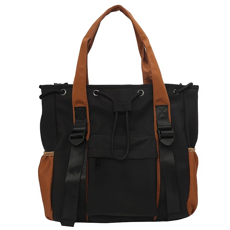 A Large Capacity Two-Tone Tote Bag, And Suitable for Commuting, Made of Nylon, Designed for Women As a Casual Crossbody Bag for Students, Travel, And Shopping.