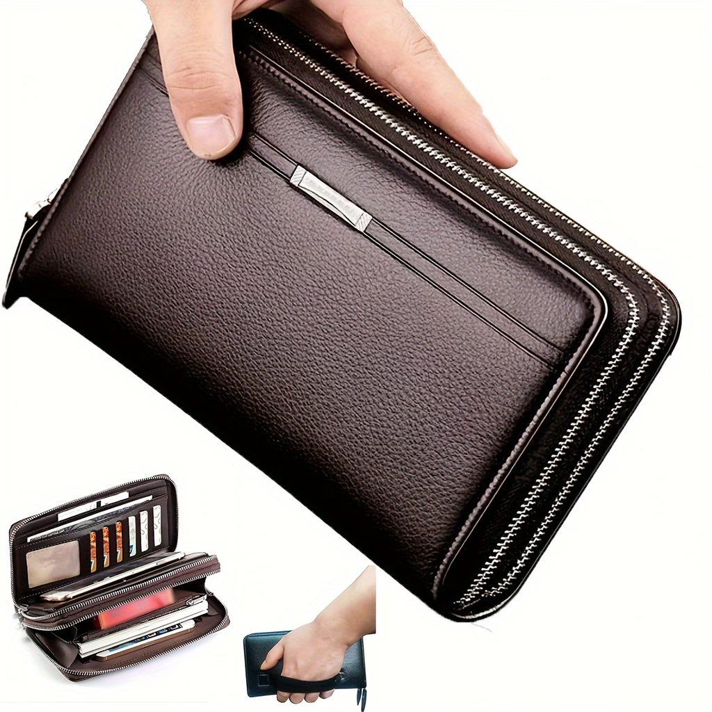 Men's Business Long Wallet, Large Clutch Bag Handbag, Mobile Phone Bag, Gift For Men
