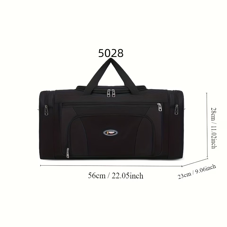 Large Tote Bag/handbag, a Single-piece Solid-color Nylon Zippered Travel Tote Bag with Large Capacity, Adjustable Shoulder Strap for Single-shoulder or Crossbody Wear, Luggage Bag, Multi-functional Backpack for Outings and Travel