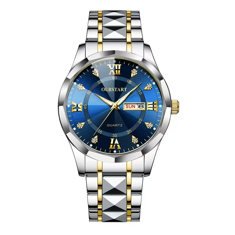 Luxury Quartz Watch with Date Display - Stainless Steel Business Watch for Men & Women, Perfect Father's Day/Birthday Gift