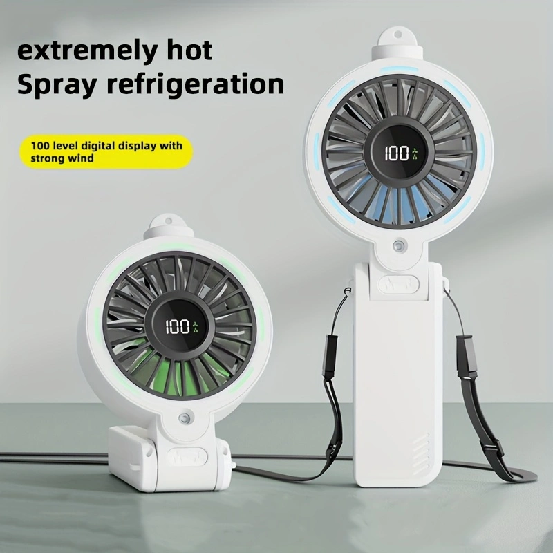 Handheld high-speed misting fan, foldable desktop/neck fan, foldable mini fan, misting fan.