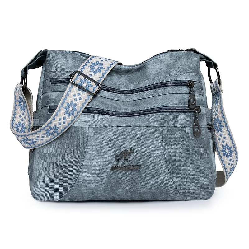 Vintage Style Shoulder Bag for Women, Solid Color, Casual Occasion Handbag with Zipper Closure