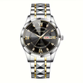 Luxury Quartz Watch with Date Display - Stainless Steel Business Watch for Men & Women, Perfect Father's Day/Birthday Gift