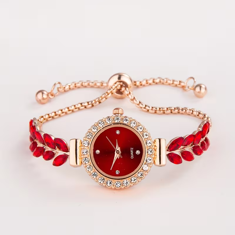 New Casual Fashion Women'S Bracelet Watch Cute Round Small Dial Leaf Feather Shape Strap Women'S Jewelry Watch Alloy Quartz Watch Gift Giving Etc