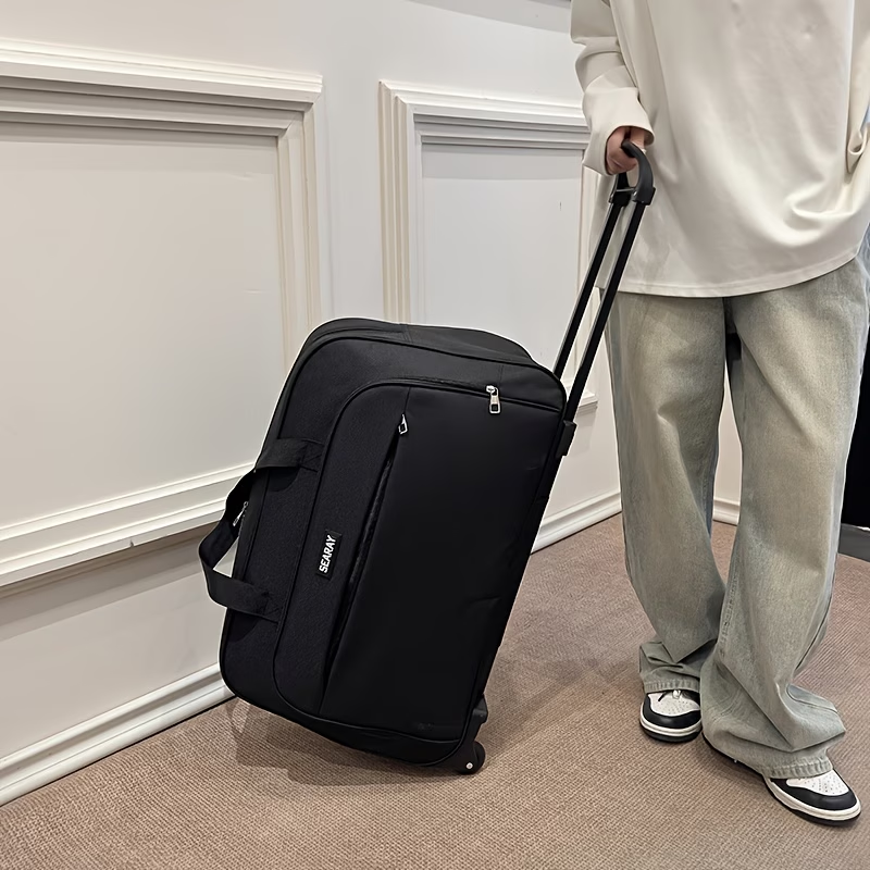 New Travel Bag with Handle and Wheels, Large Capacity Foldable Luggage Suitcase for Outdoor Trips Vacation Commuting