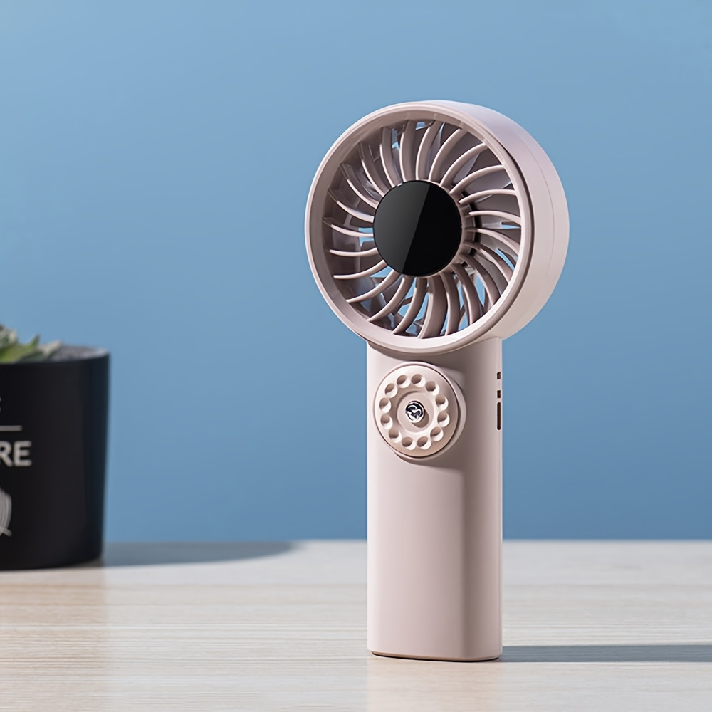 Handheld fan, foldable LED digital display