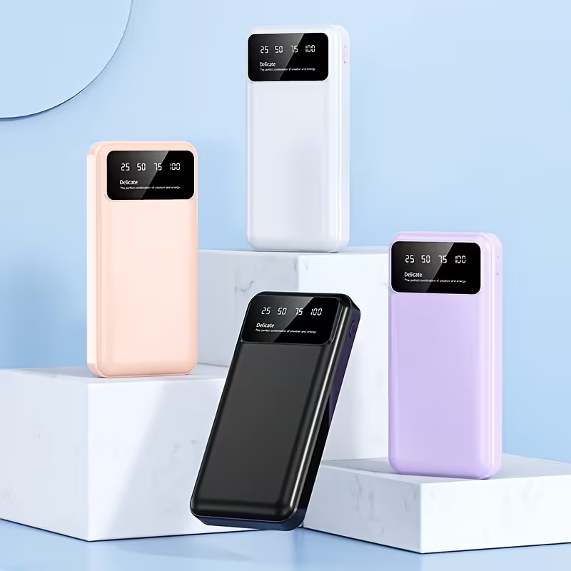 A Portable Power Bank with a Capacity of 50000Mah, Suitable for Charging Mobile Phones And Android Devices, Featuring an LED Display for Power Output And a Flashlight, Ideal for Outdoor Travel As an Emergency Power Source, Backup Battery Pack