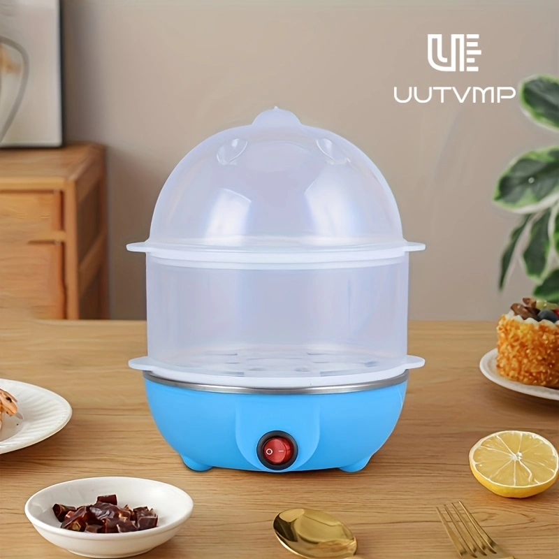 Multifunctional double-layer egg cooker, 14-egg double-layer breakfast maker, multi-stage timer with automatic cooking control, automatic power-off function, 3D circulating heating, food-grade materials.