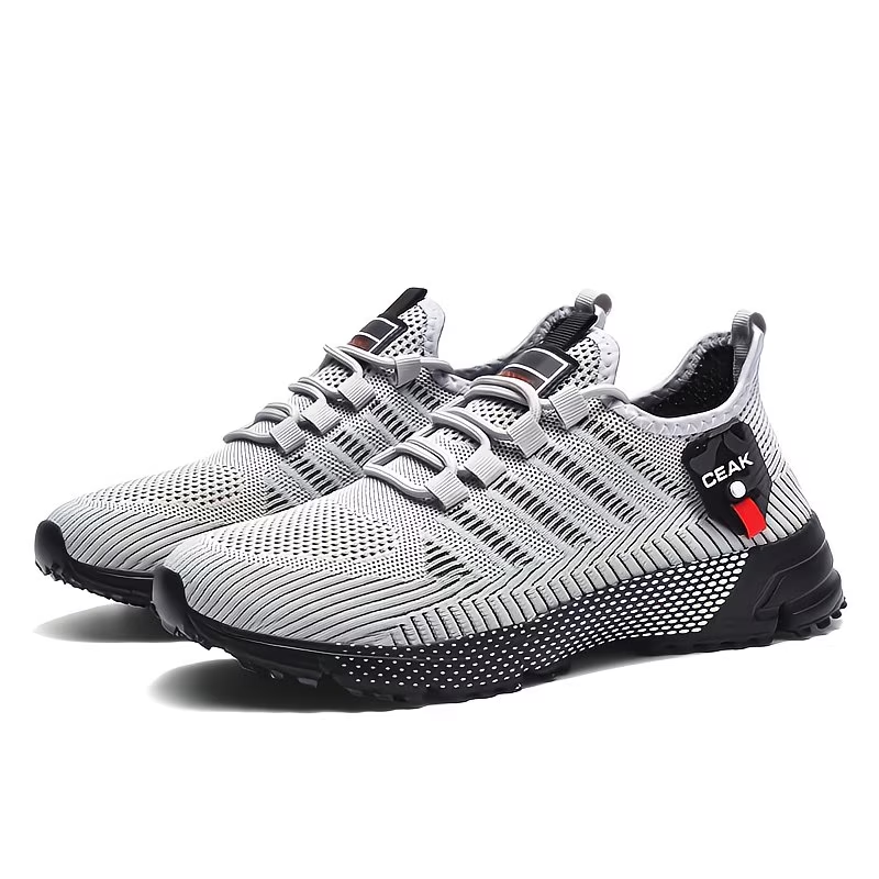 Lightweight Low-Top Training Shoes Men'S Breathable Mesh Sneakers with EVA Cushioning for Running, Hiking, Gym & Casual Wear Durable Traction Footwear All-Season Comfort, Hiking Footwear, Sleek Sporty Design & Red Accents