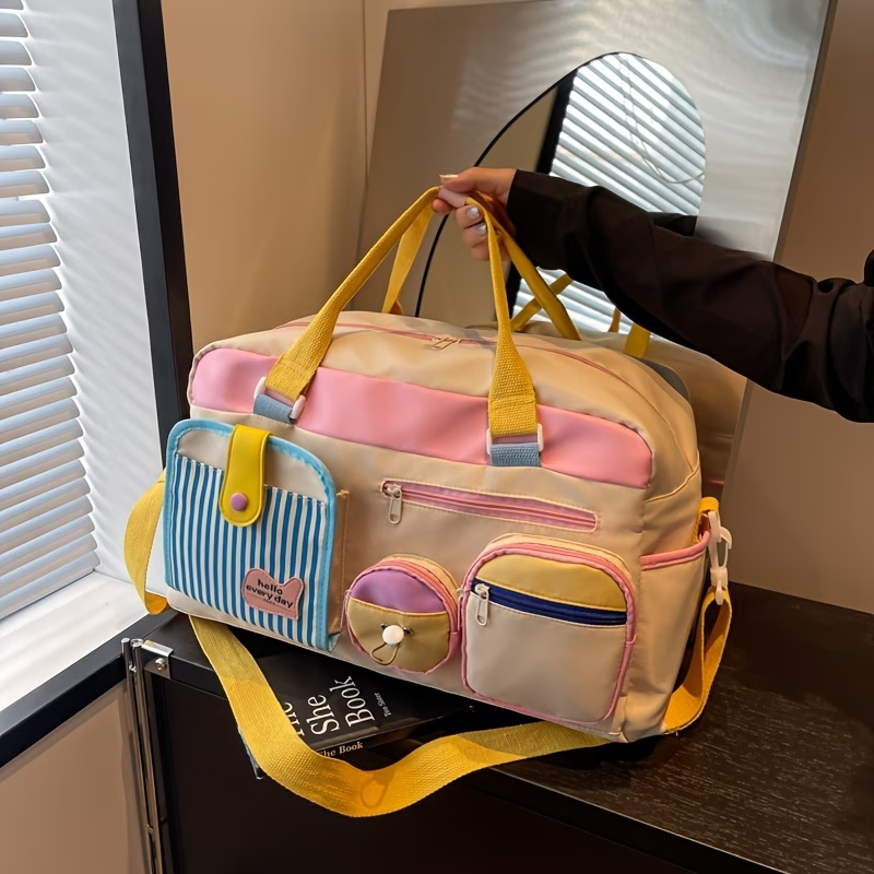 Travel Bag Luggage Bag Dopamine Yoga Swimming Fitness Bag Women'S Short Trip Business Onboard Travel Bag Lightweight Luggage Organizer