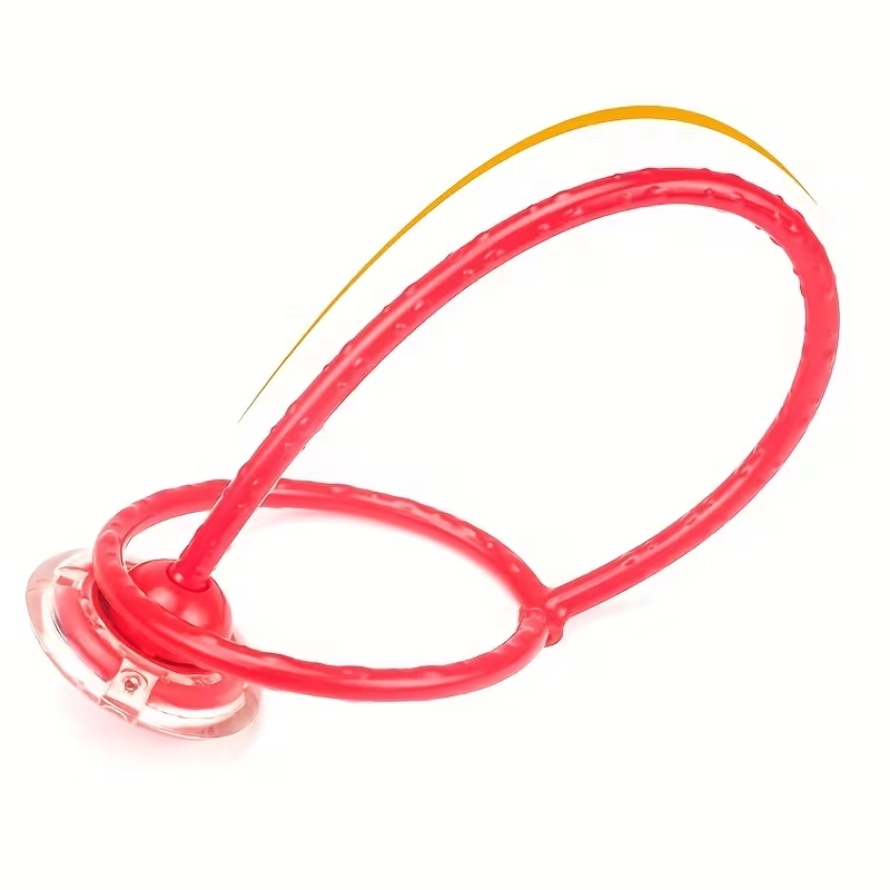 [Light-Up Jump Rope] 1pc Triboluminescence Flash Jump Rope Ball - Pink PVC Skipping Toy with Bright Light-Up Wheels for Fitness, Exercise & Fun Outdoor Games, Sports Training Gear | Colorful Toy Design | Dynamic Play Item