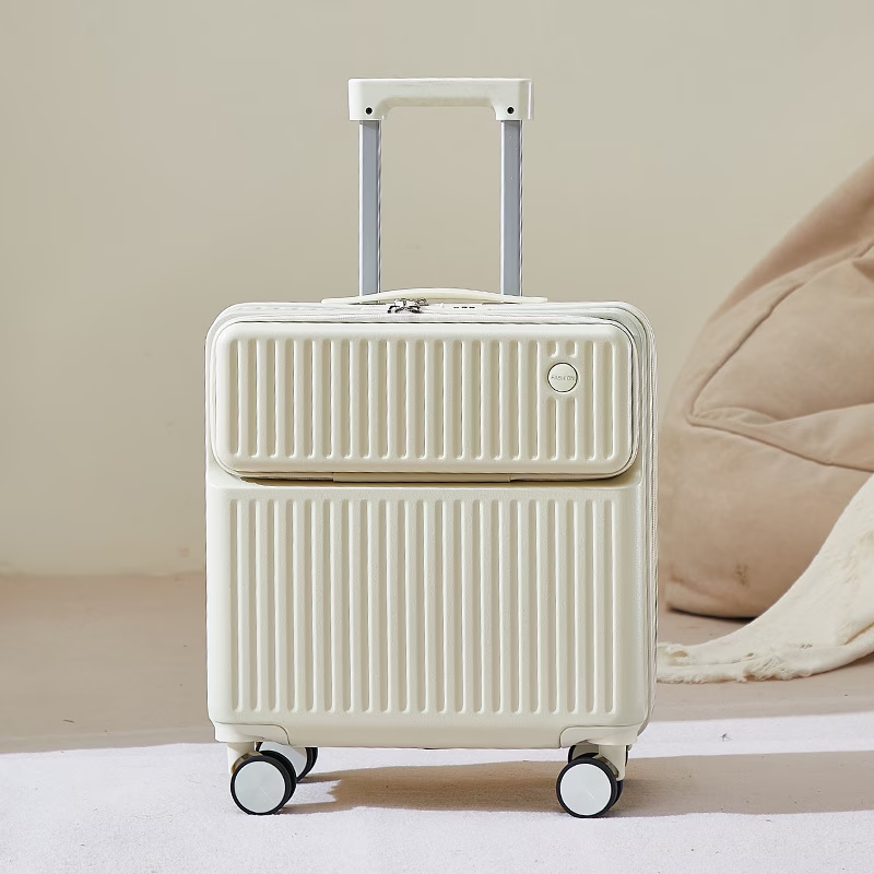 Front-Opening Convenient Small Carry-On Suitcase 20Inch Luggage Rolling Case Multi-Functional Travel Case Lightweight Password Case Small Size