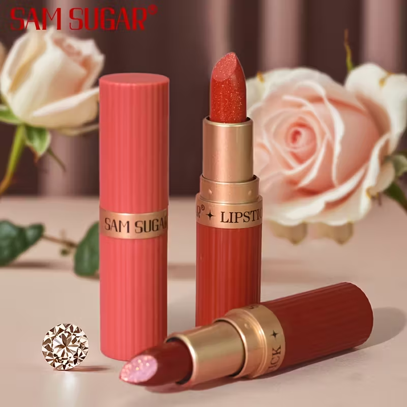 1pc SAM Waterproof Pearlescent Lip Gloss - Long-Lasting Shimmer Lipstick, Non-Sticky Hydrating Formula with Pearlescent, Moisturizing Lip Gloss for All Skin Types (,,, Tints) - Easy Application