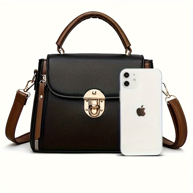 New Stylish Handbag for Women, Perfect for Autumn, Featuring a Chic Lock Closure, Small Square Design, And Versatile Shoulder Or Crossbody Options