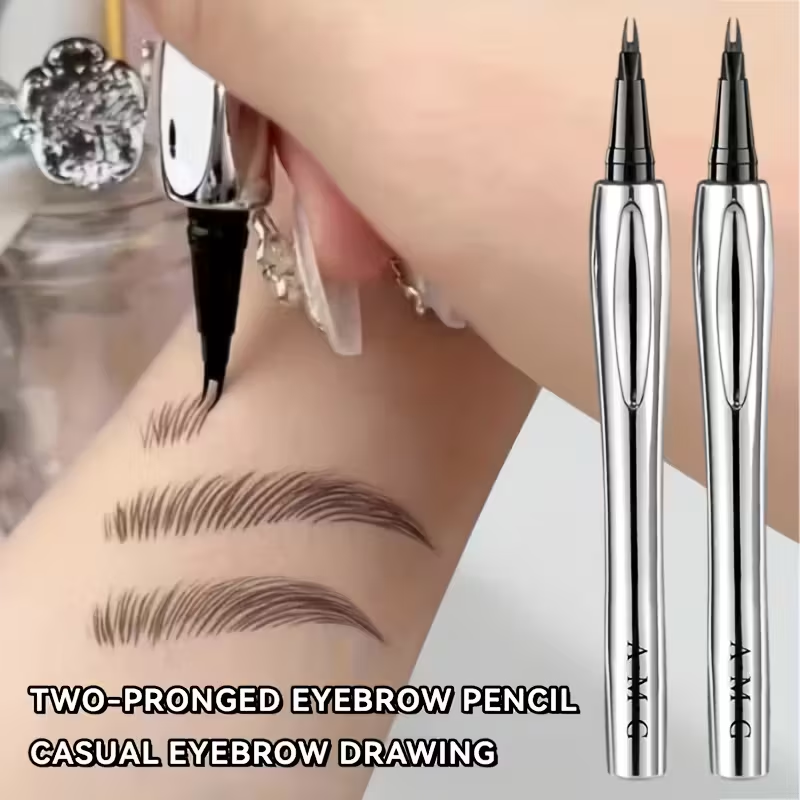 Dual-ended Precision Eyebrow Pencil, Two Functions in One, Quick Shaping, Fine and Natural, Waterproof and Sweat-resistant, Even Ink Flow, Suitable for Beginners, Precise and Smooth, Easy to Carry, Birthday Gift, Halloween, Music Festival