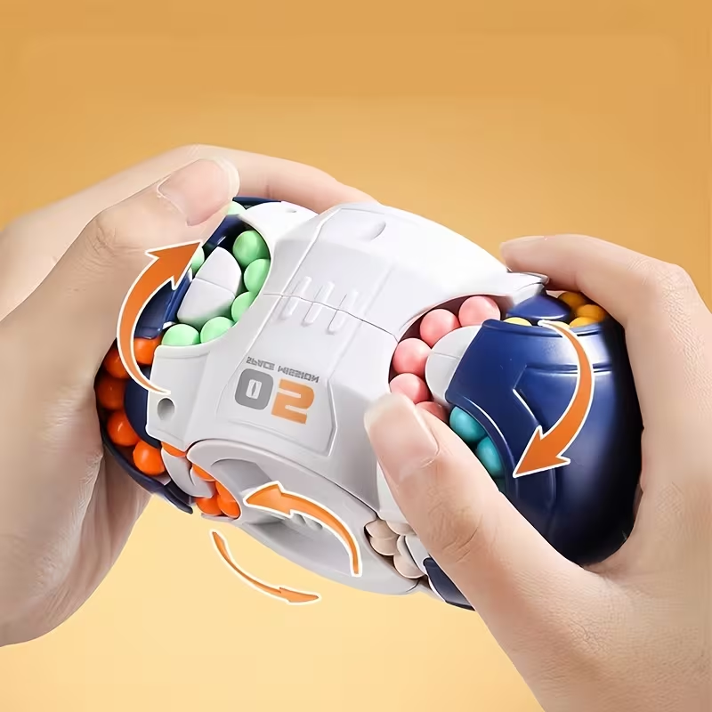 Magic Beans Stress Relief Toy, 3D Multifaceted Space Magic Beans Fingertip Puzzle Toy, Cube Toy, an Interesting Ideal