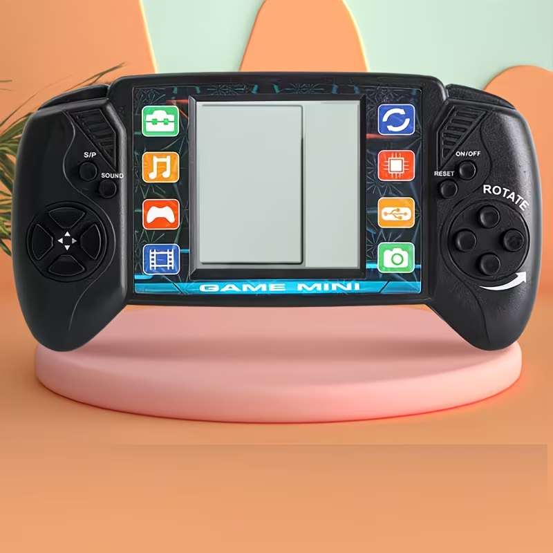 1pc Retro Handheld Game Console, Durable Plastic Portable Game Machine with Large Screen - Novelty Toy (Battery Not Included)