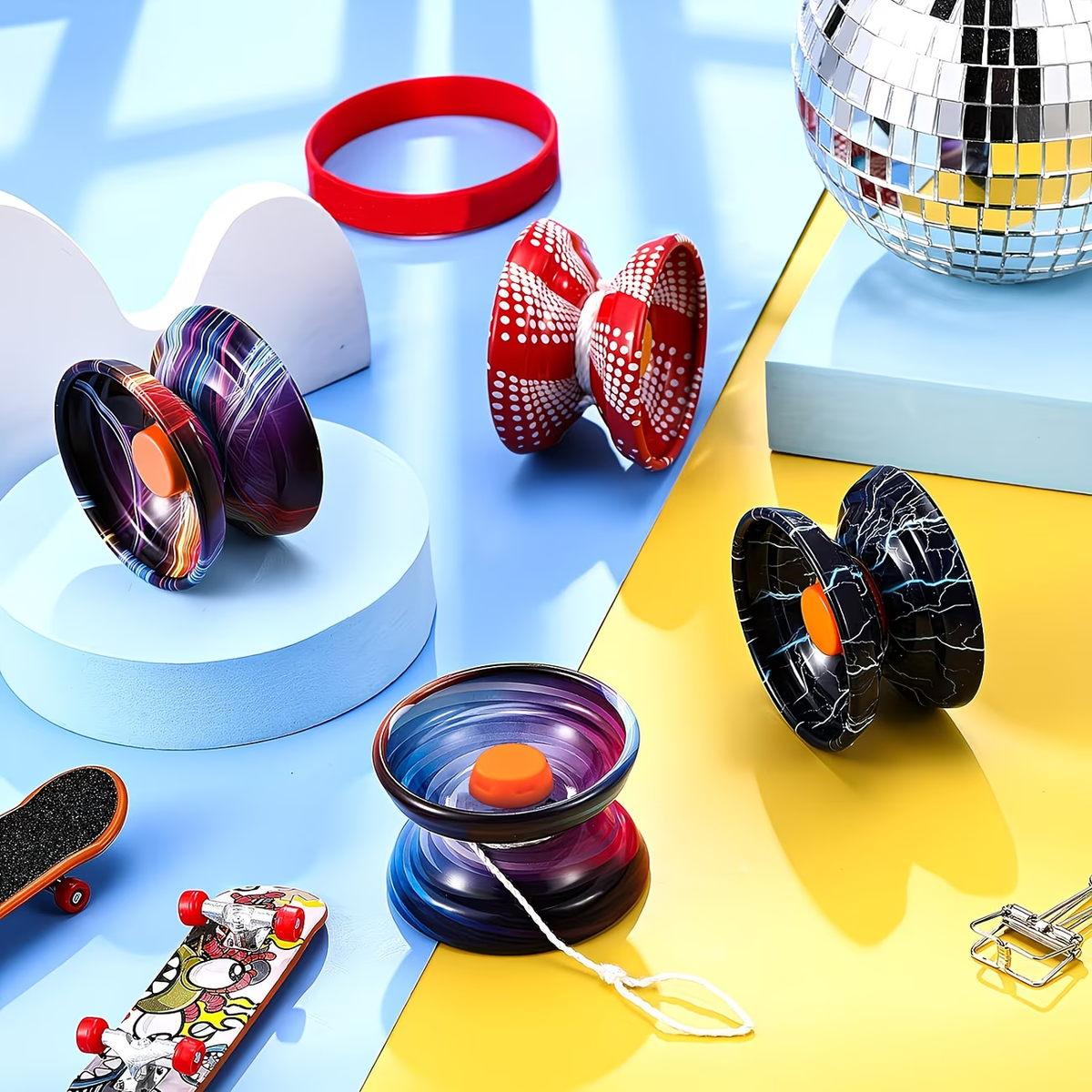 5pc High-Speed Metal Yo-Yo with Rotating Rope - Detachable DIY Yo-Yo Suitable for Beginners & Experts, Spin for Performances, Spinning Demonstrations, Casual & Competitive Use