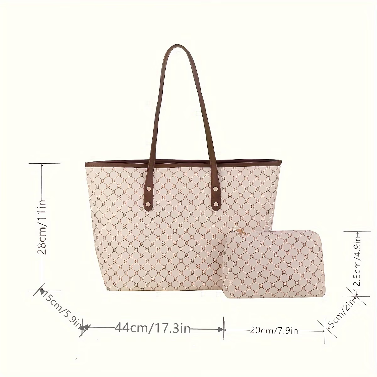 Women'S Vintage Pattern Tote Bag, Large Capacity, Stylish Bag for Work