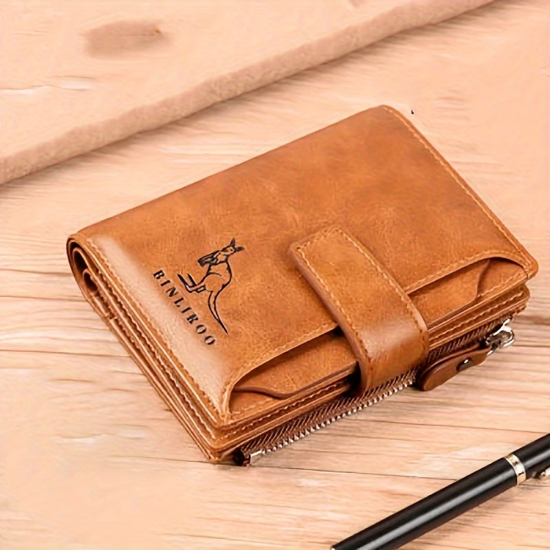 Luxury RFID Card Holder Wallet for Men, Featuring a Zipper Coin Purse And Made of Portable Faux Leather