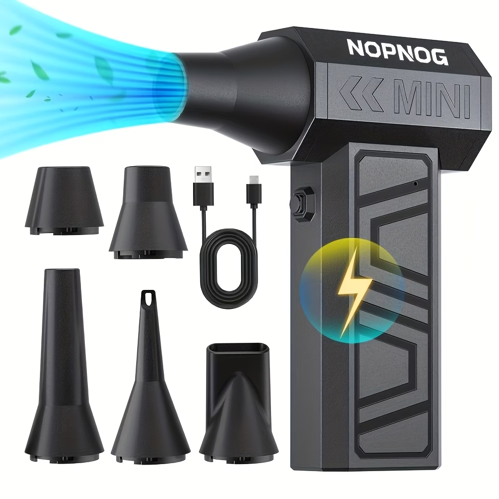 130000RPM Cordless Handheld Vacuum Cleaner | Type-C Charging, Turbo Blower for Car Blowing Snow, Indoor Dust Removal, Rapid Cooling, 4 Gears Adjustable, Portable Jet Fan, ABS Material