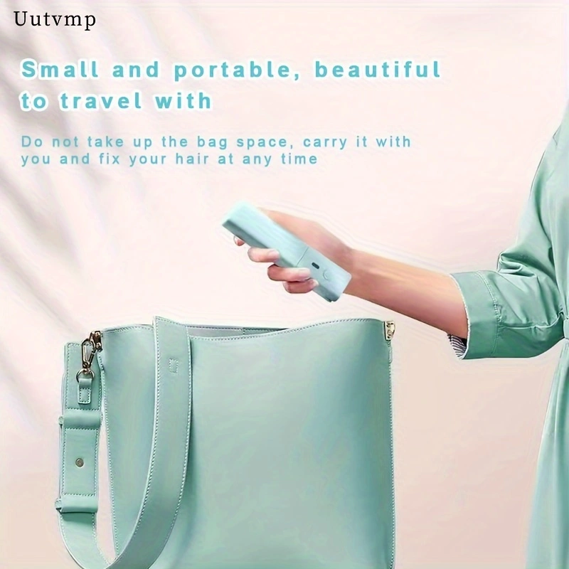 USB-powered mini hair straightener, 2-in-1 straightener and curling iron, portable fringe straightener for dorm rooms, small and exquisite.