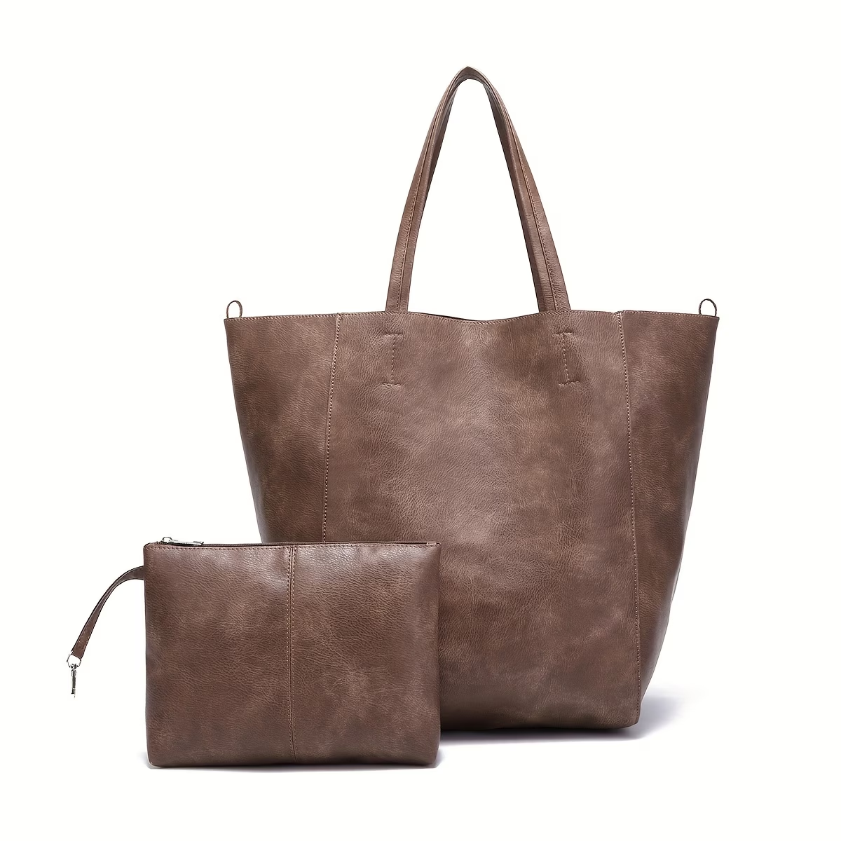 Retro 2 Set Bag Shoulder Bags High Capacity Tote Bags Metal Button Handbags Solid Color Beach Bag for Ladies
