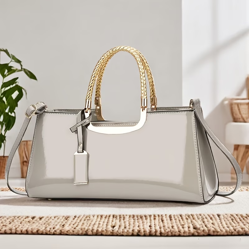 Charming Shiny Patent Evening Clutch - Premium Handbag for Parties And Weddings - Women'S Fashion Evening Bag