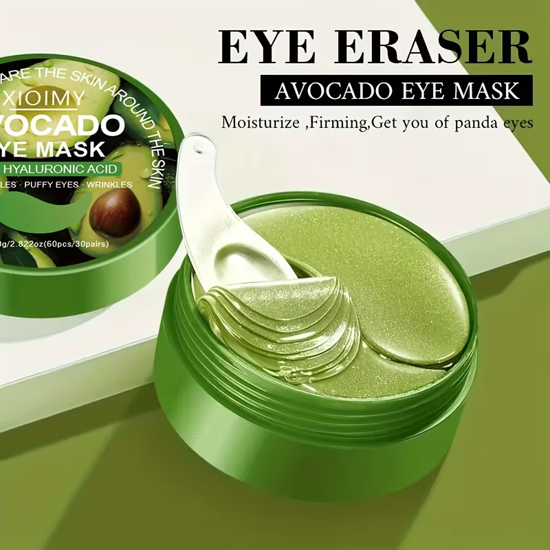 60pcs of Xioimy Avocado Collagen Eye Masks, Highly Moisturizing, And. No Refrigeration Needed, Suitable for All Seasons, Unisex, Eye Care, Moisturizing And, Skincare Routine, Skincare Enthusiasts, Skincare Products, Nourishing Care