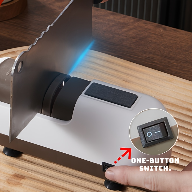 This multi-functional electric knife sharpener is a must-have for home use, suitable for various knife types and sharpening stones.