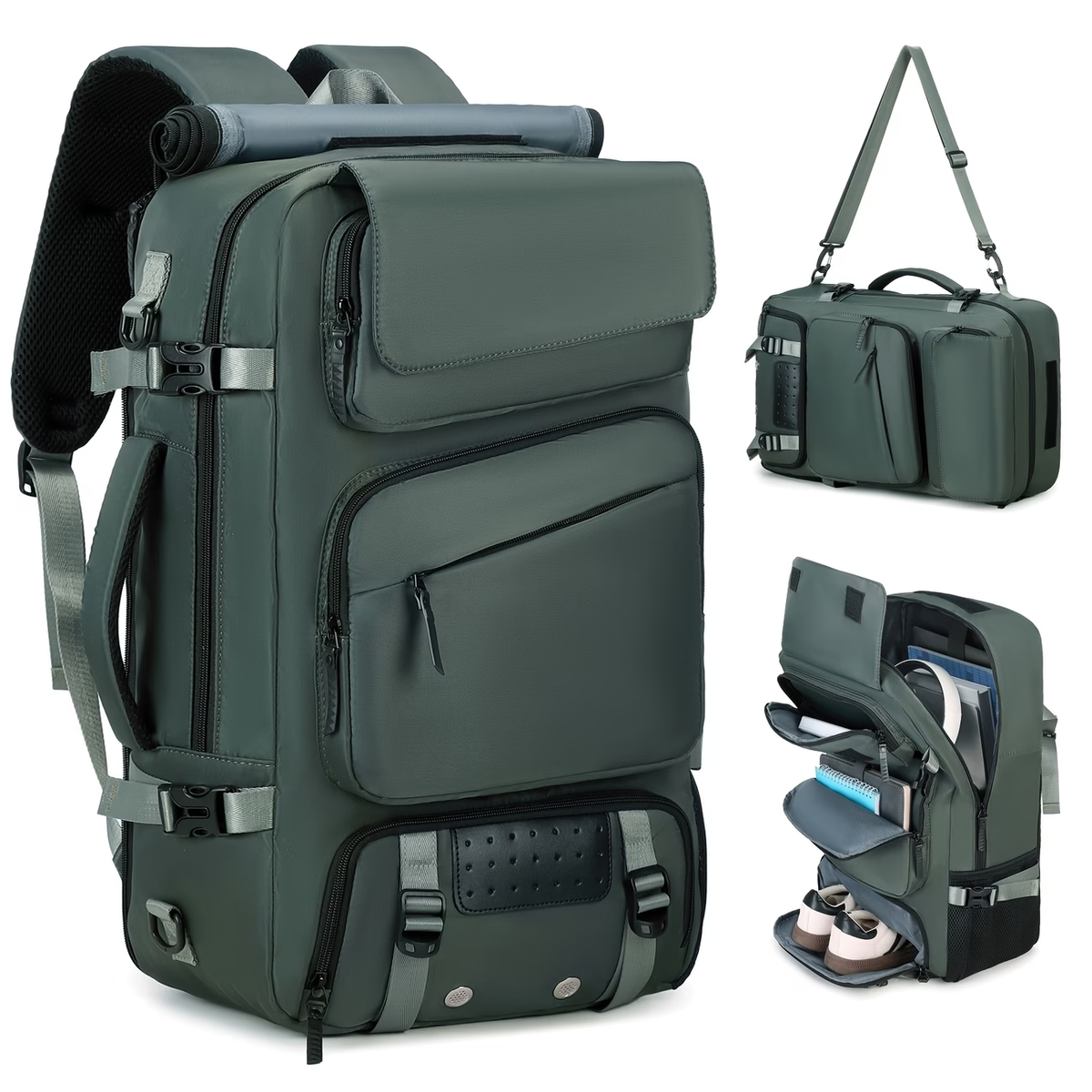 Large Capacity Carry-On Bag with Shoe Compartment, Airline Approved 17.3-Inch Laptop Backpack, Business Gym Weekend Pack, Single Shoulder or Double Shoulder, Travel Backpack for Men, Backpack for Men, Backpack for Women, Travel Backpack for Women