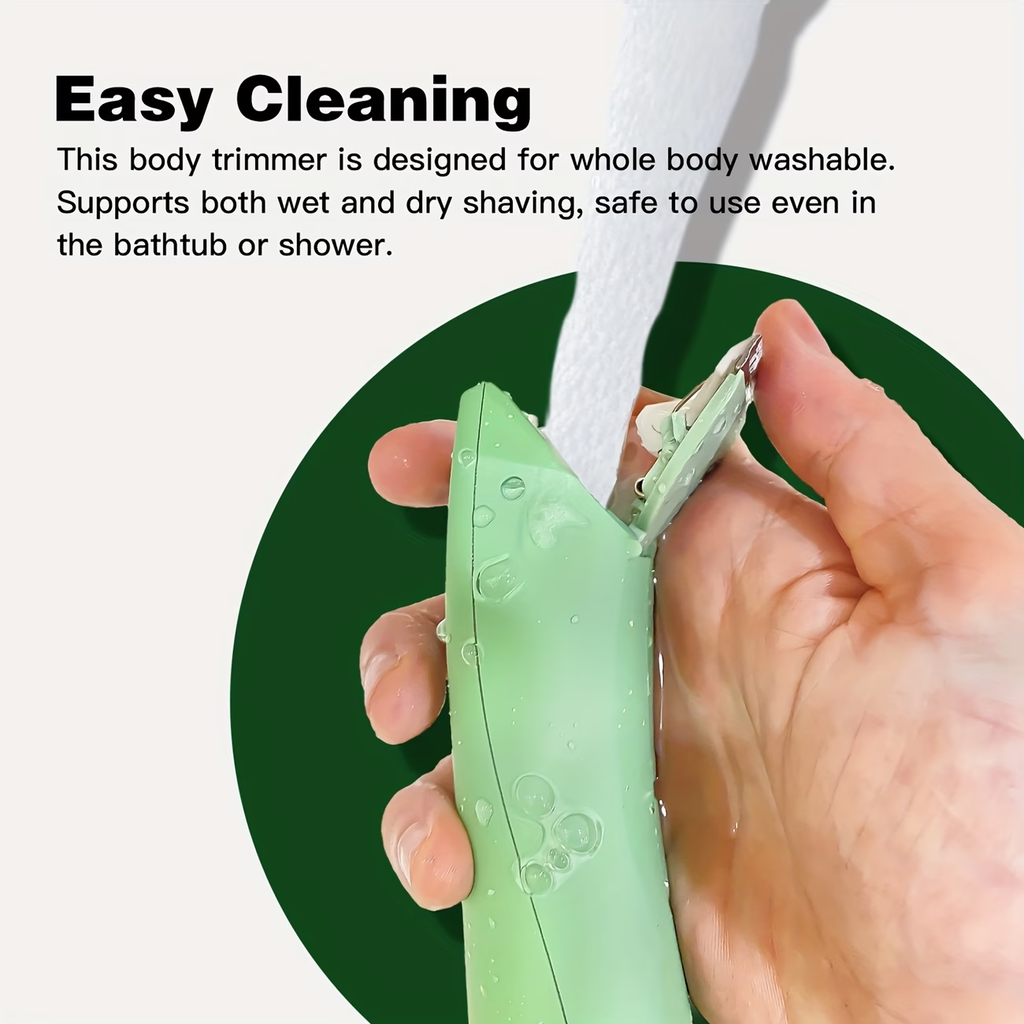 Professional Body Hair Trimmer with IPX6 Rating And Replaceable Blades. Electric Groin And Body Hair Trimmer for Men, Featuring a Replaceable Ceramic Blade for Grooming, Ideal for Male Shaving And Female Bikini Trimming